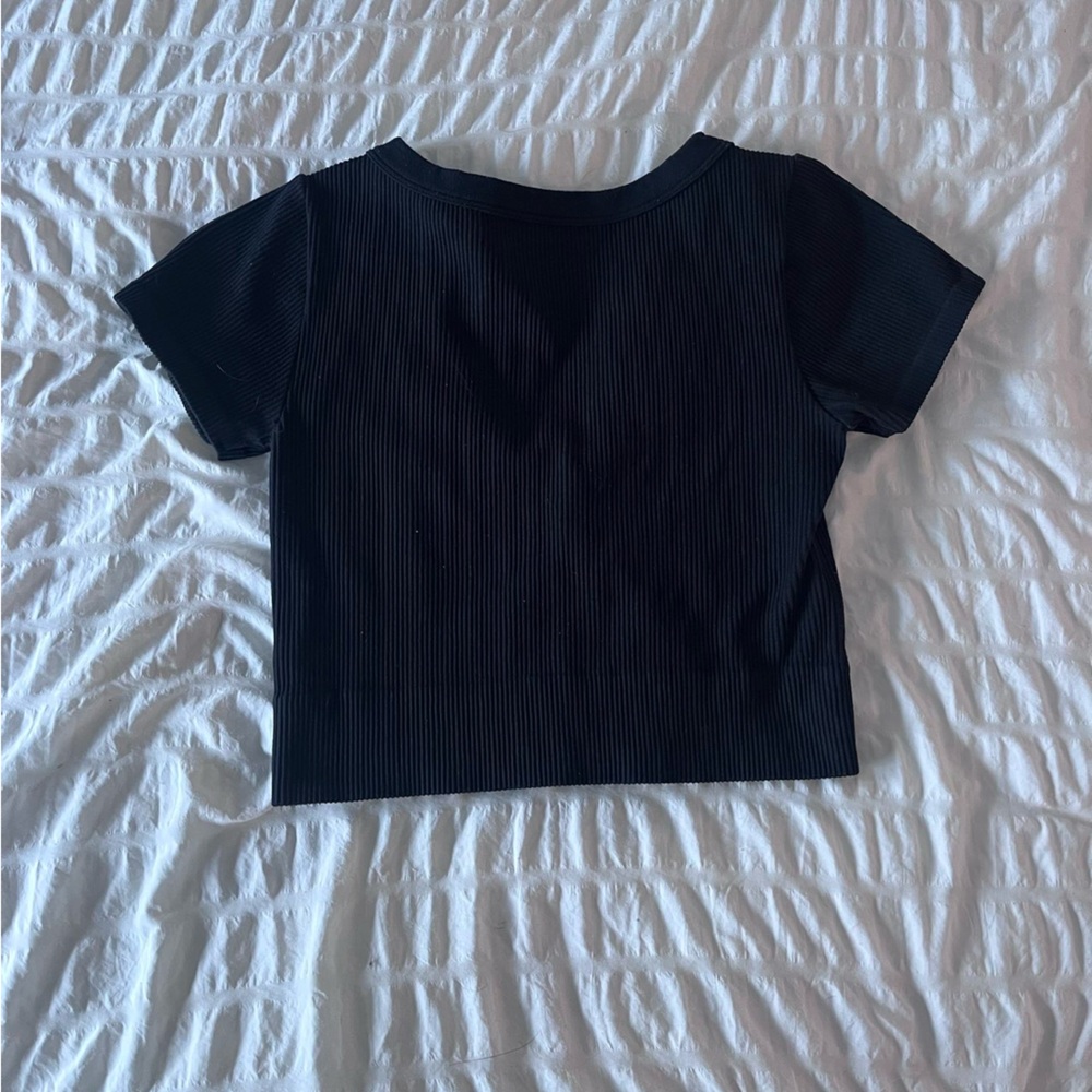 Garage Black Ribbed Crop Top - Picture 2 of 3